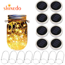 15/20 leds Modern Home Decor Lamp Glass Rechargeable Mason Solar Jar Light